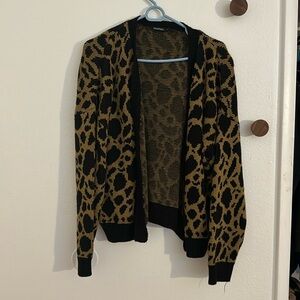 Leopard Print Cardigan Small - Animal Print - vintage cardigan